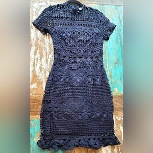 Hello Molly Midnight Blue Lace Mini Dress